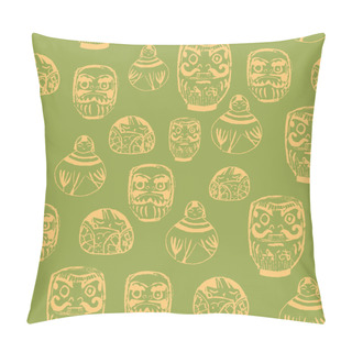 Personality  Treasures From Japan. Hand Drawn Seamless Vector Pattern With Cute Traditional Objects. Pillow Covers