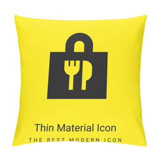 Personality  Bag Minimal Bright Yellow Material Icon Pillow Covers