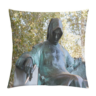 Personality  Statue Of Anonymous, Vajdahunyad Castle, Budapest Pillow Covers