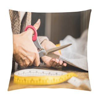 Personality  Woman Cutting Fabric  Pillow Covers