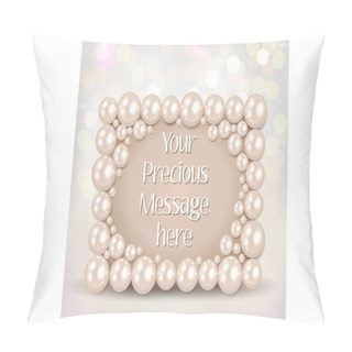 Personality  Shiny Pearls Frame On Bokeh Background Pillow Covers