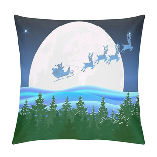 Personality  Santa Claus On The Deer. Pillow Covers