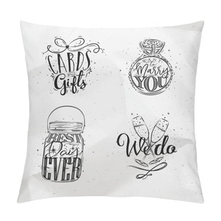 Personality  Wedding Symbols Coal Pillow Covers