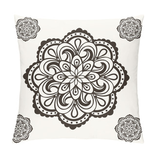 Personality  Vector Henna Mandalas, Boho Tattoo Design In Doodle Style. Ornam Pillow Covers