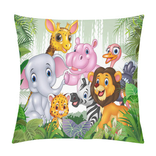 Personality  Cartoon Wild Animal In The Jungle Pillow Covers
