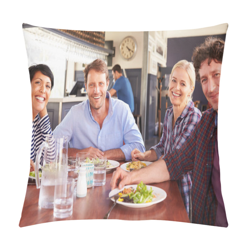 Personality  Friends Having Lunch In A Restaurant Pillow Covers