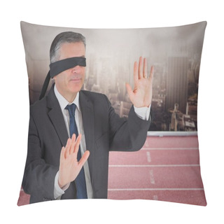 Personality  Blind Folded Businessman Pillow Covers