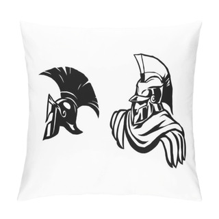 Personality  Spartans Helmet Full Face Silhouette. Pillow Covers