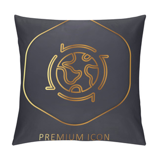 Personality  Around The World Golden Line Premium Logo Or Icon Pillow Covers