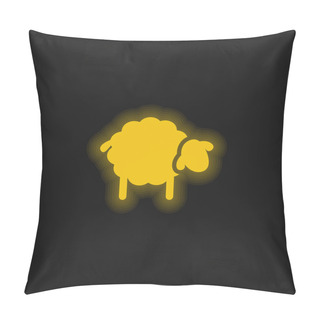 Personality  Black Sheep Yellow Glowing Neon Icon Pillow Covers