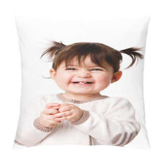 Personality  Happy Laughing Baby Toddler Girl Pillow Covers