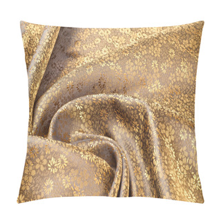 Personality  Silk Fabric Texture, Color Light Goldenrod Yellow, With Small Fl Pillow Covers