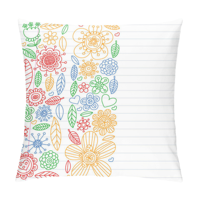 Personality  Doodle Flowers Vector Pattern For Coloring Book And Pages Pillow Covers