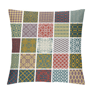Personality  Vintage Tiles With Grunge Textures Seamless Patterns. Pillow Covers