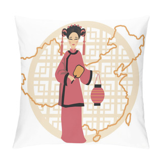 Personality  Chinese Girl With Lantern Pillow Covers