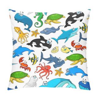 Personality  Cartoon Sea Fishes And Animals Vector Pattern Pillow Covers