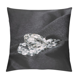 Personality  Pile Of Shiny Pure Diamonds On Black Textured Cloth  Pillow Covers
