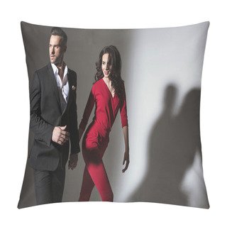 Personality  Portrait Of An Elegant Couple - Isolated Pillow Covers