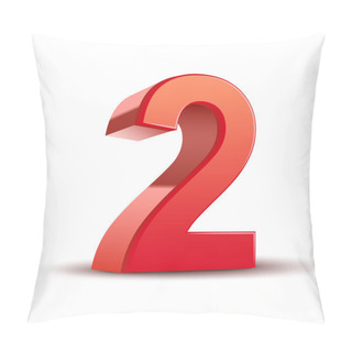 Personality  3d Shiny Red Number 2 Pillow Covers