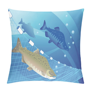 Personality  Humpback Salmon Fish And Fishing Nets Pillow Covers