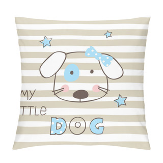 Personality  Cute Little Dog Vector Illustration Pillow Covers