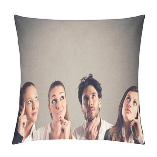Personality  Women And Man With Thoughtful Expression Pillow Covers