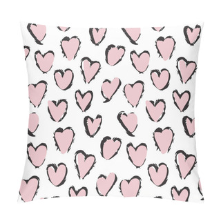 Personality  Heart Shape Brush Strokes Seamless Pattern Pillow Covers