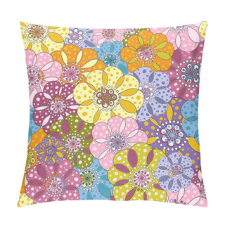 Personality  Seamless Floral Motley Pattern Pillow Covers