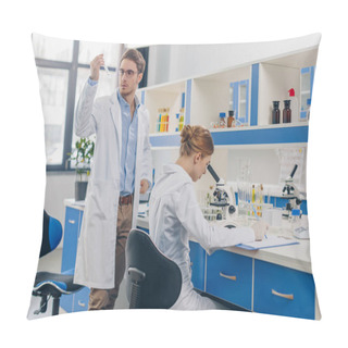 Personality  Biologists Working In Lab Pillow Covers