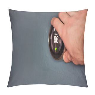 Personality  Hand Adjusting Temperature On Electric Thermostat Pillow Covers
