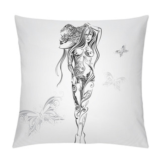 Personality  Woman With Hat In  Ornament Pillow Covers