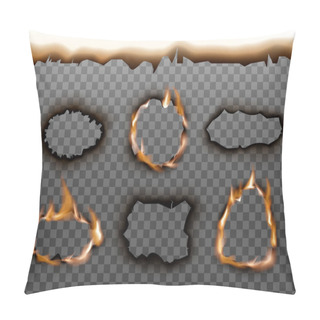 Personality  Realistic Burning Paper Hole Texture Set With Burnt Edges Pillow Covers