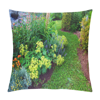 Personality  Lush Blooming Summer Garden With Path Pillow Covers