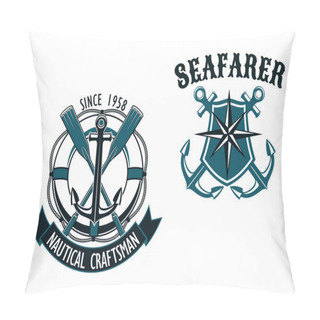 Personality  Nautical And Marine Themed Badges Pillow Covers