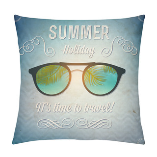 Personality  Retro Summertime Background Vector Illustration   Pillow Covers