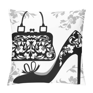 Personality  Fashion Concept. Bag And Shoe. Pillow Covers