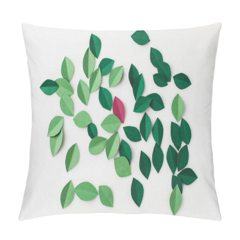 Personality  Heap Of Green Paper Leaves Pillow Covers