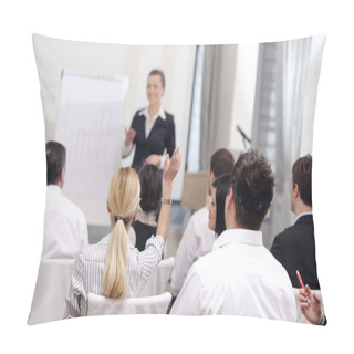 Personality  Business Woman Giving Presentation Pillow Covers