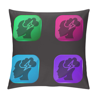 Personality  Brainstorm Four Color Glass Button Icon Pillow Covers
