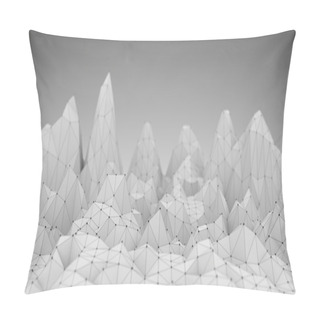 Personality  Polygonal Mosaic Background. Low Poly Mountains Landscape Pillow Covers