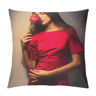 Personality  Beauty Girl With Rose Pillow Covers