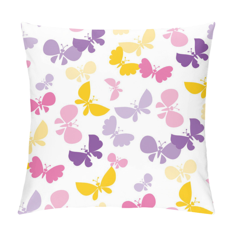 Personality  butterfly seamless vector pattern for surface design. bright summer style floral color repeatable motif on white background pillow covers