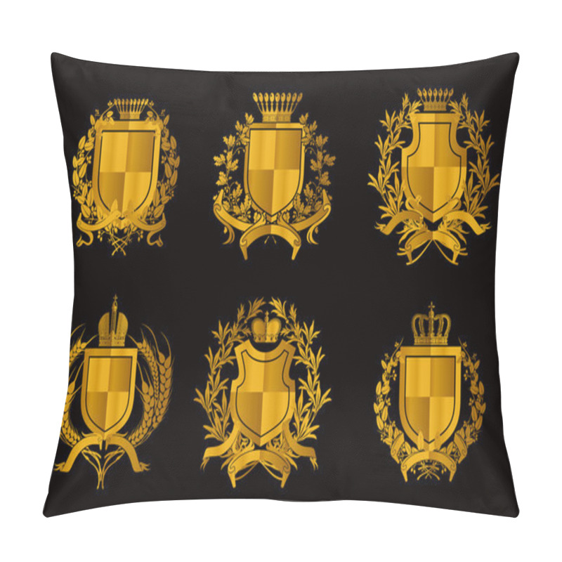 Personality  Shields, Set Of Design Elements Pillow Covers