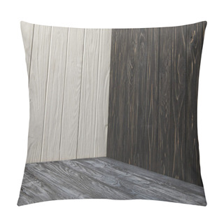 Personality  Grey Wooden Floor And Wooden Walls Pillow Covers