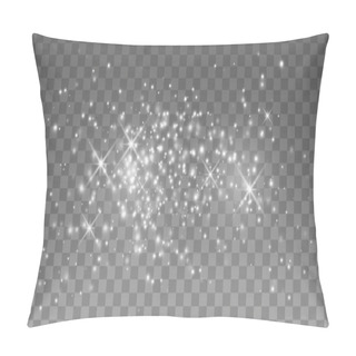 Personality  Glitter Particles Isolated On Transparent Background. Vector Starry Cloud With Dust. Magical Christmas Decoration Pillow Covers