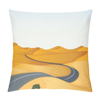 Personality  Yellow Landscape And A Road Pillow Covers