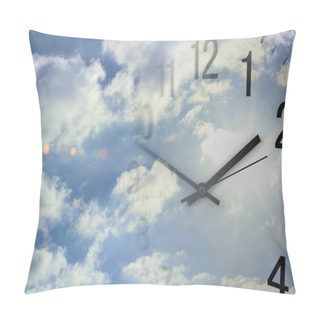 Personality  Clock Face In Sky Pillow Covers
