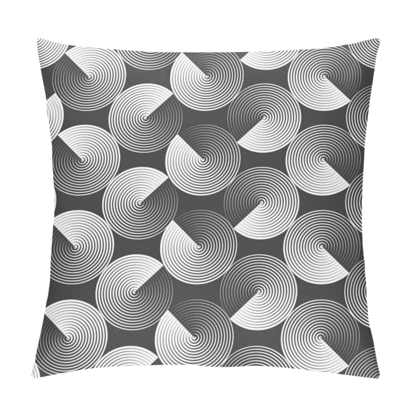 Personality  Optical illusion, seamless pattern of folded circles. pillow covers