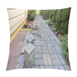 Personality  Stone Pavers And Tools For Side Yard Landscaping Pillow Covers