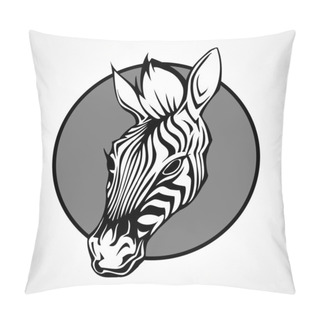 Personality  Head Of A Zebra, Vector Illustration Pillow Covers